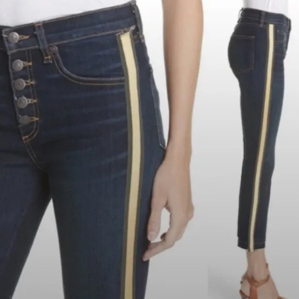 VERONICA BEARD - Carolyn 10” Baby Boot High Rise Jeans Size 25 Gold Tux Fray